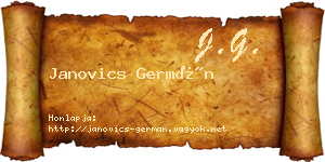 Janovics Germán névjegykártya